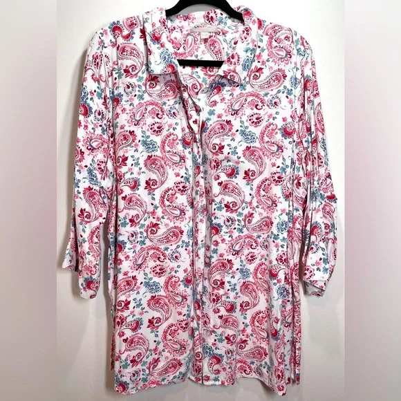 Woman Within Women’s Plus Size Paisley Print‎ Tunic Size 22/24 (1X)