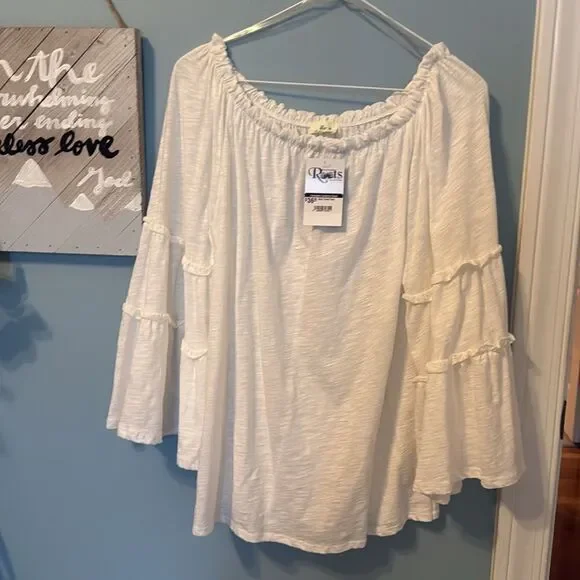 Blue Buttercup Katie Tiered Top - M - NWT