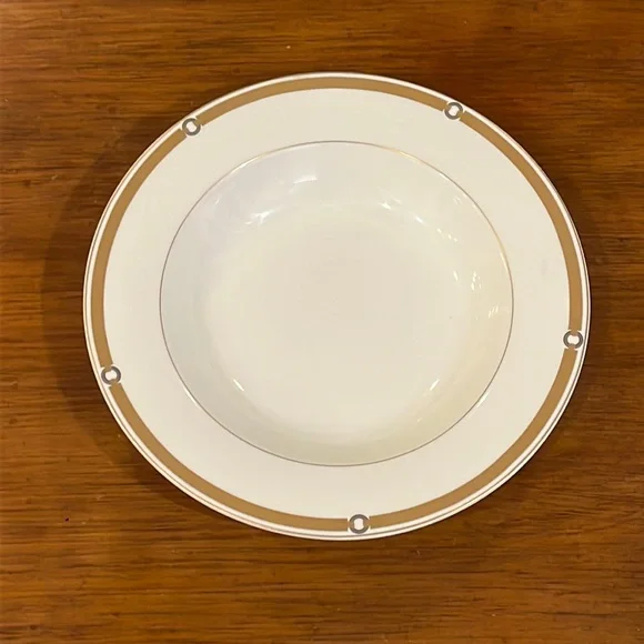 Ralph Lauren Harness Equestrian China Large Rim Soup Bowl new gold 9.5”