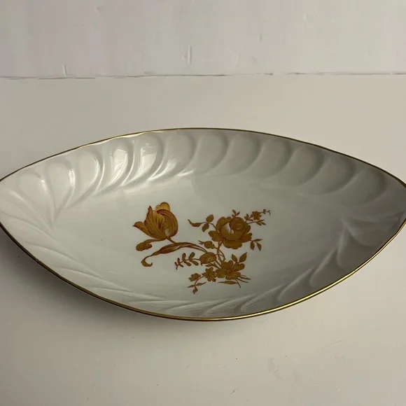 Vintage Limoges Footed Candy Hand Painted Pottery Bowl Made in France