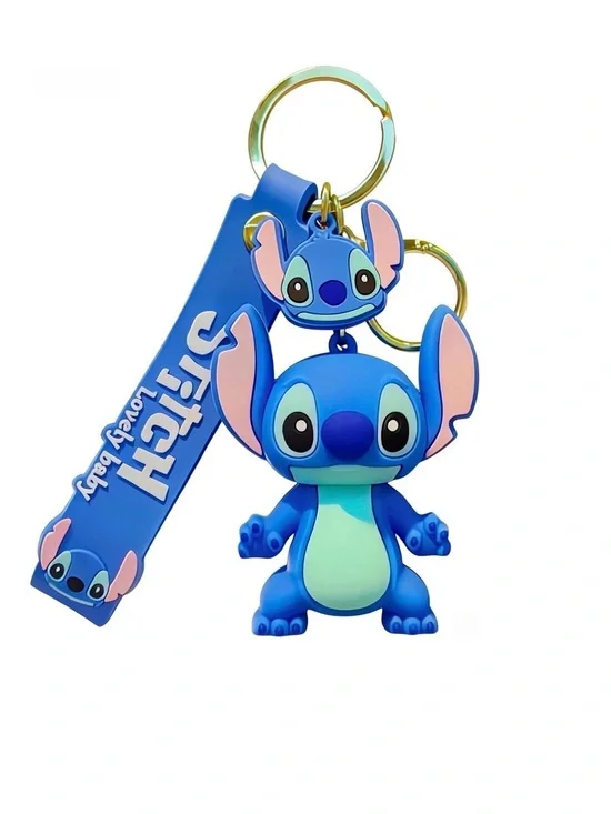 Disney Stitch Keychain Silicone 3D Figure Bag Charm Wristlet Strap Kids Gift