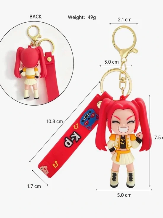 Demon Movie Hunters Cute Keychains, Mini Doll Figurine Collectibles Fun Keyring