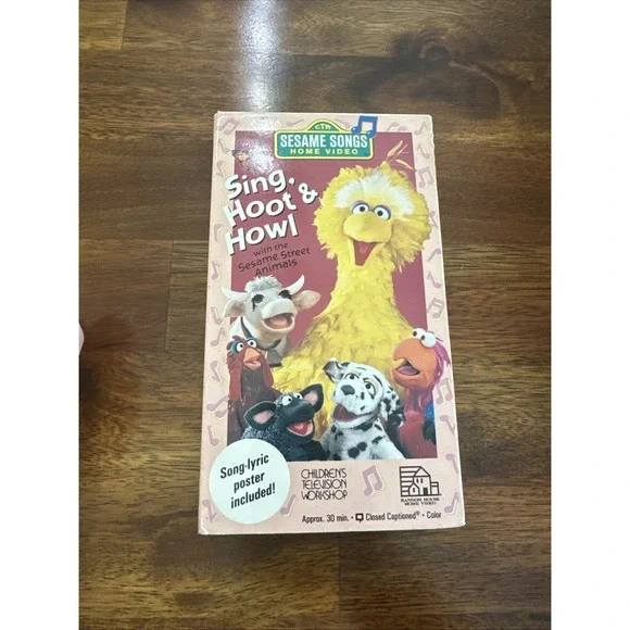 SESAME SONGS~SING, HOOT & HOWL WITH THE SESAME STREET ANIMALS~VHS~ With Poster