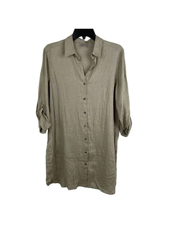 J.Jill Women Button Down Long Sleeve Linen Top Tunic Size XS