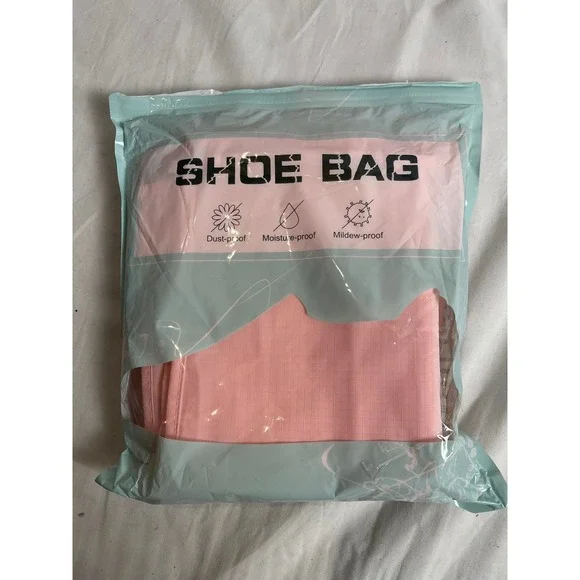 Pink Travel Shoe Bags Dustproof Moistureproof PEVA Storage‎ Organizer Set