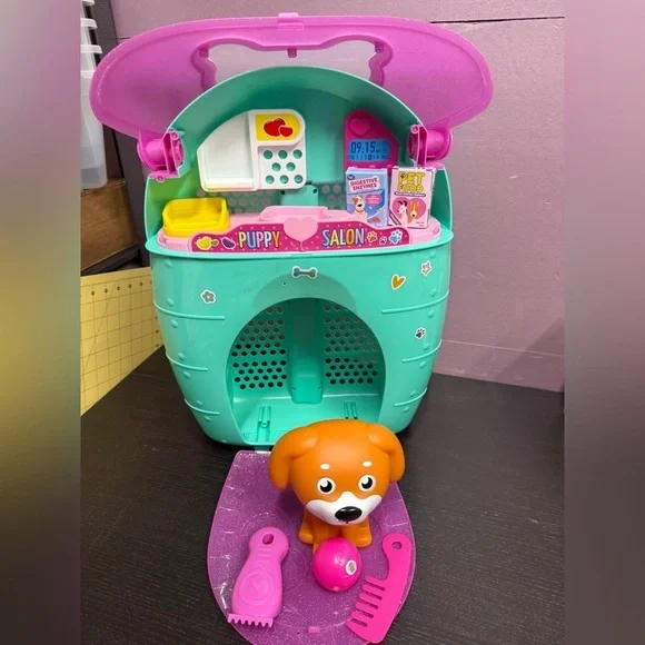 Puppy Salon Playset Rolling Suitcase Puppy Included Pretend Play