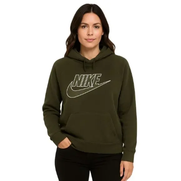 Nike Sportswear Essential Women's Pullover Hoodie in Olive EUC Size Medium