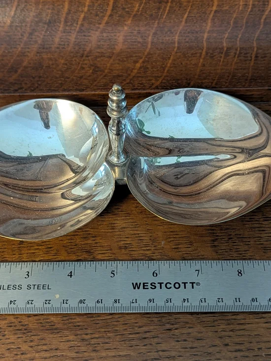 F.B. Rogers Silver Co. Double Leaf Serving Dish Footed Candy Nut Bowl