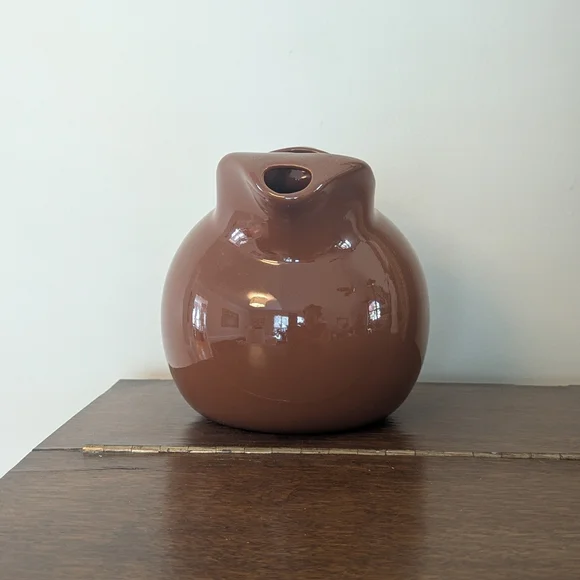 Hall Pottery #633 Tilted Ball Pitcher with Ice Lip - Chocolate Brown