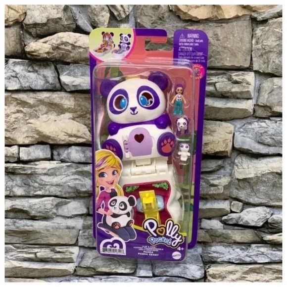 New Polly Pocket Panda Micro Doll Pet Flip Find Compact Mattel Toy Accessories