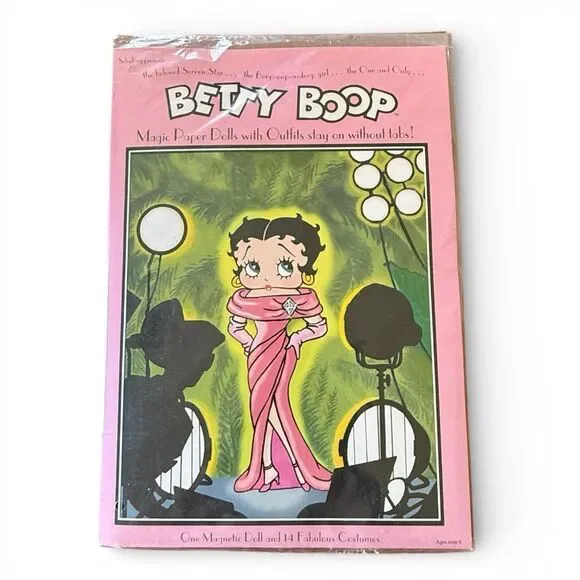 Vintage 2003 Betty Boop Magnetic Magic Paper Doll With 14 Movie Costumes Sealed