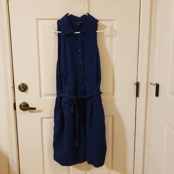 Banana Republic Denim Linen/Cotton BUTTON DOWN BERMUDA ROMPER - size 18
