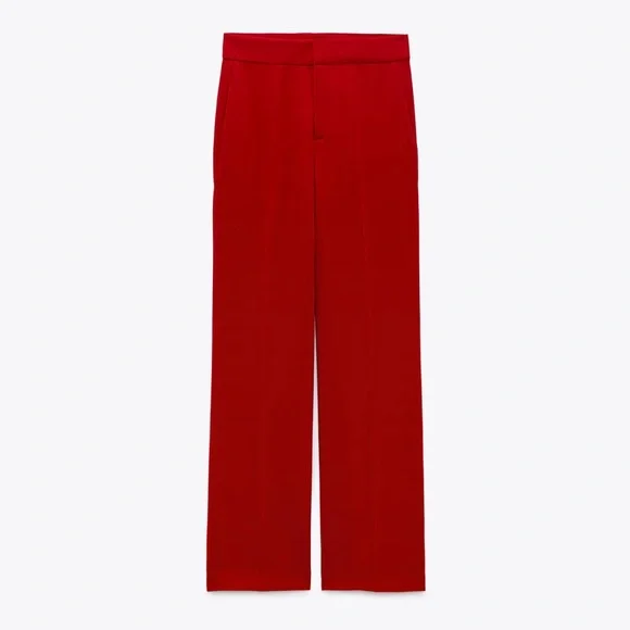 Zara NWT red straight leg dress pants trousers