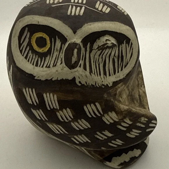Gustavsberg Sweden Knip Wink Owl By Edvard Lindahl Hand painted 1960's MCM