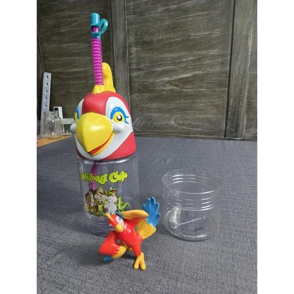 Rainforest Cafe Rio Macaw Bird Character Cup Straw Figure Vintage
