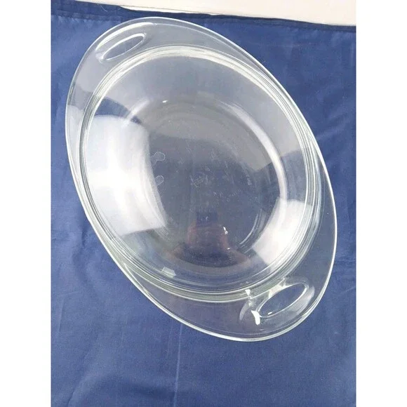 Anchor Hocking 10” Clear Glass Ovenware 2Q/2L Pie Casserole Dish w/ Handles