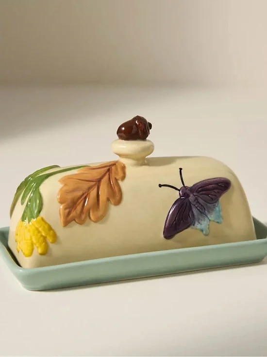Anthropologie NWT The Faye Icon Stoneware Butter Dish