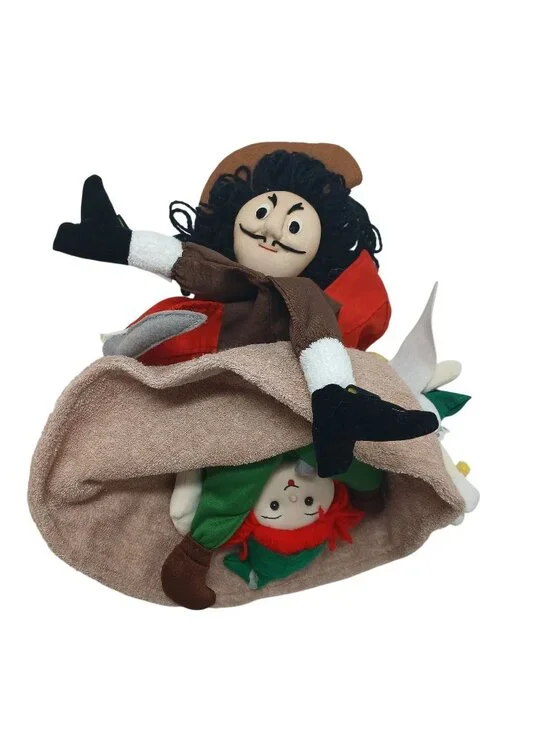 Peter Pan & Captain Hook Flip Doll W/ Tinker Bell Plush Reversible 11