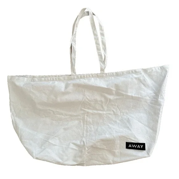 Away Travel  XL tote bag White Dust Cover Cotton Fabric Zipper 11x24x20