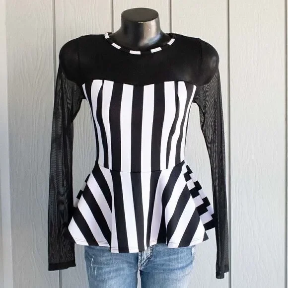 Peplum and Mesh Blouse