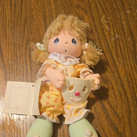 Adorable Precious Moments Doll in Yellow Jumper With Mask.
