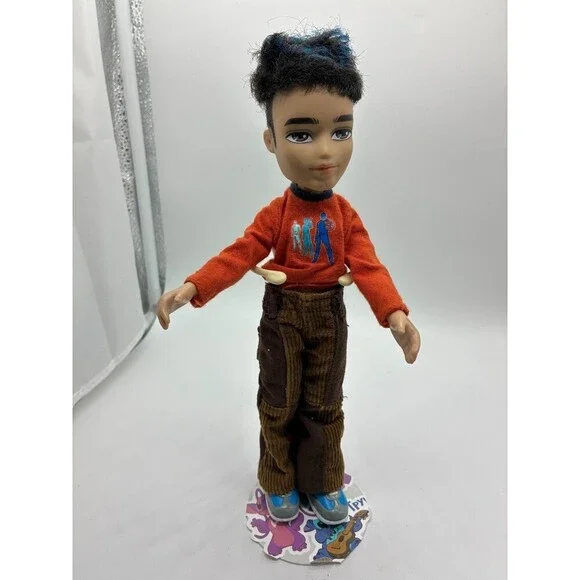 Bratz Doll Boy Original Outfit Orange Long Sleeve Shirt & Patchwork Pants
