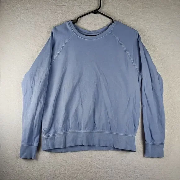Athleta Womens Sundown Long-sleeved Blue Shirt Size Small