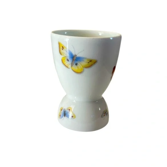 Vintage Limoges France Butterfly Themed Egg Cup