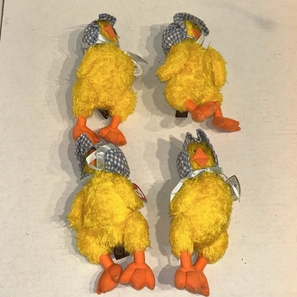 Ty Beanie Baby Bonnie‎ 1993 The Yellow Baby Chick Duck Easter With Tag Lot Of 4