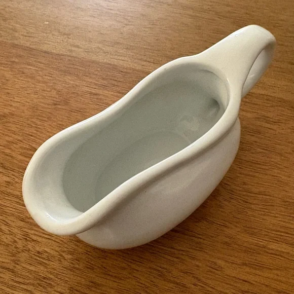 Pier 1 White Ceramic Creamer Pitcher / Mini Gravy Boat