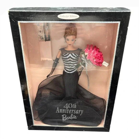Collector Edition 40th Anniversary Barbie Doll Black Gown Elegant Formal Evening