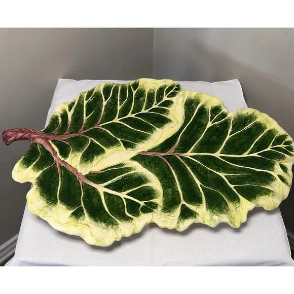 Fitz & Floyd Le Marche Cabbage Leaf Serving Platter 21