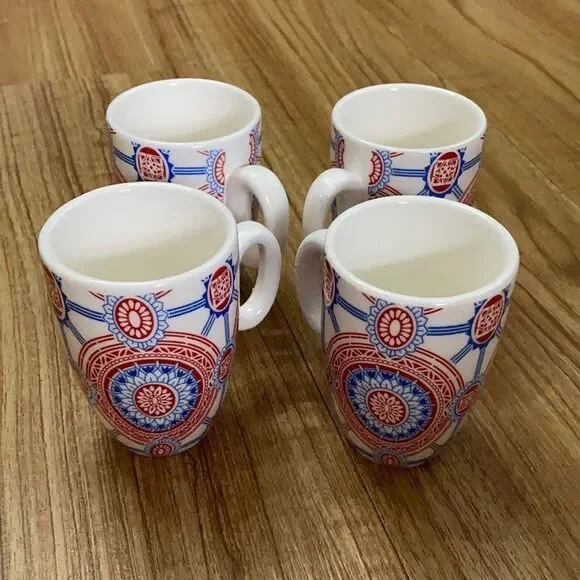 Pier 1 Imports Colorful Espresso Cup Set Euc