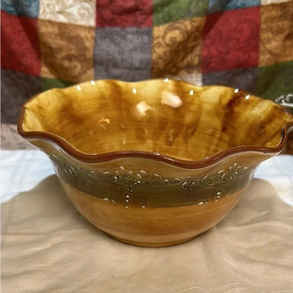 Pier 1 Imports hand painted 10” Maroma Bowl