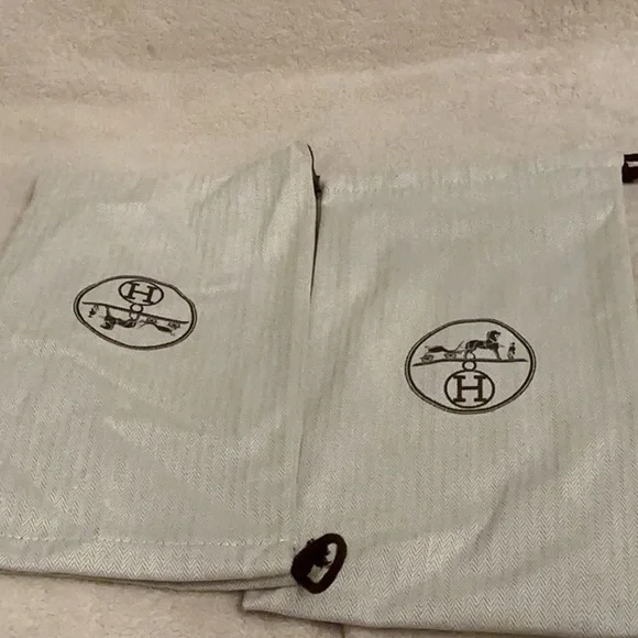 2 Hermes shoe dust bags