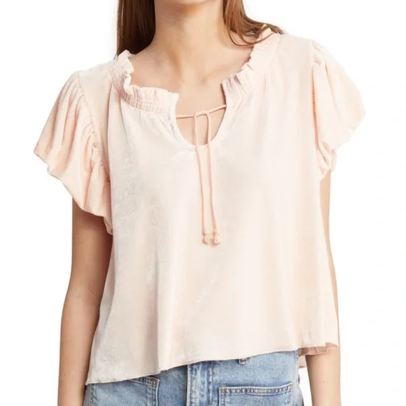 FREE PEOPLE 🌸 SOFT VELOUR TERESE TOP NWT