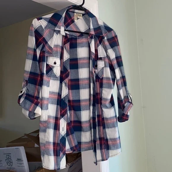 JanSport light weight plaid shirt size large