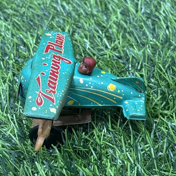 Vintage Tin Wind Up Flying Plane Toy Made in China Late 60s Early 70s Decor