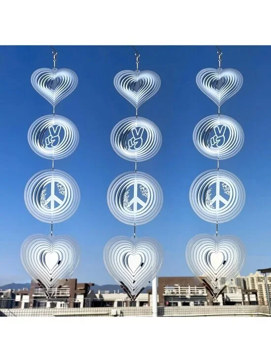 12Pcs Reflective Bird Scare Discs Set - 3D Stainless Steel Wind Spinners for