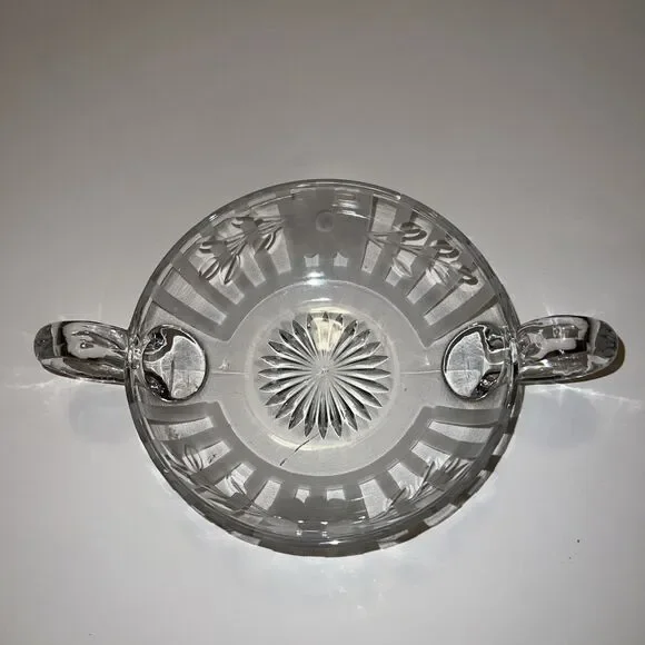 Vintage Heisey Glass Candy Relish Dip Bowl 2 Handled EUC