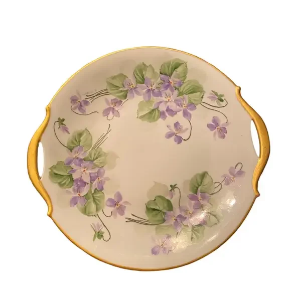 Antique Porcelain Serving Tray Handpainted Signed Walter Wilson