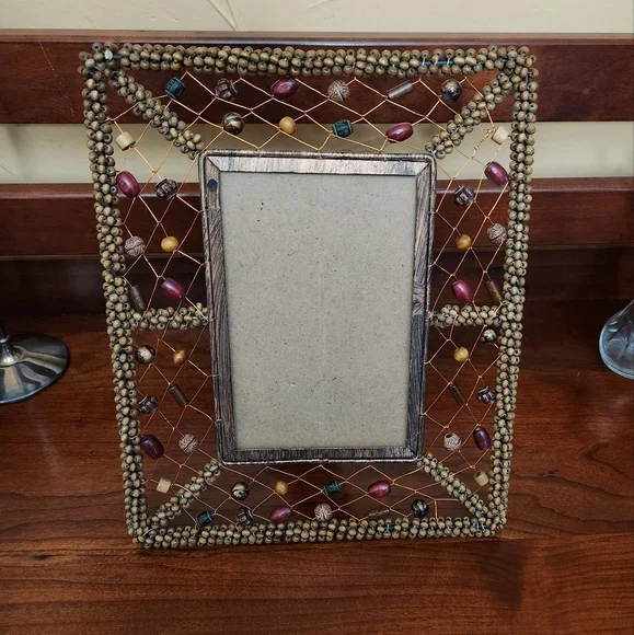 Pier 1 Imports Beaded Decorative Picture Frame