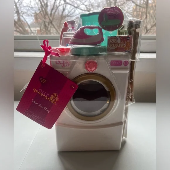 Our Generation Laundry Day Washing Machine Dollhouse Accessory Set for 18