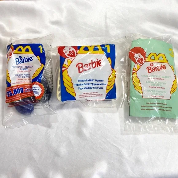 BARBIE HAPPY MEAL TOYS Vintage 1995, 1996 & 1999 Princess & Holiday.  NIP