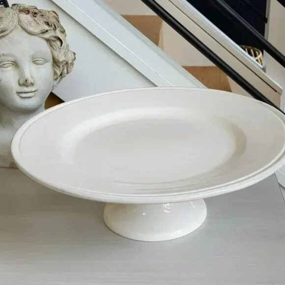 PIER 1 IMPORTS White PEDESTAL Riser CAKE STAND