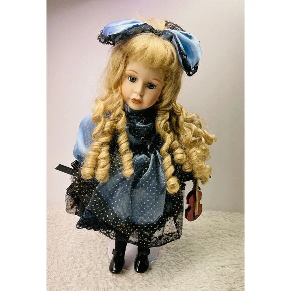 Porcelain Doll With Violin Clarissa's Collection by Dollex Series 2000 Authentic