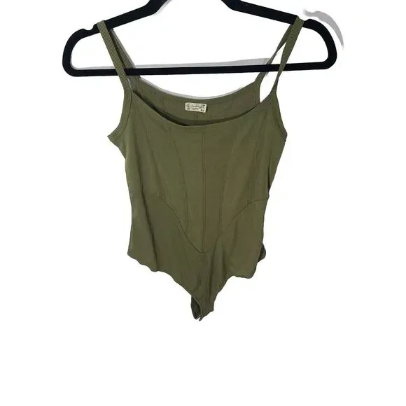 New‎ Free People Intimately Women's Bodysuit Thong Size XS Green