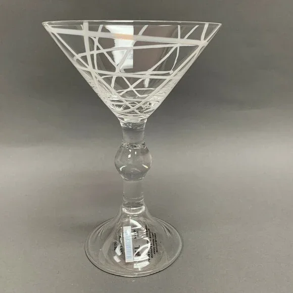 Pier 1 One Clear Stem Wine Glass Mouth Blown 7 3/8