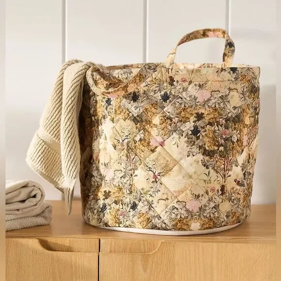 New Anthropologie Francois Quilted Fabric Basket One Size