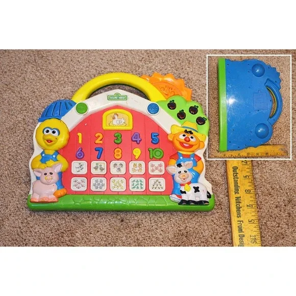 Vintage Sesame Street Farm Number Learning Toy‎ Big Bird Ernie Electronic...